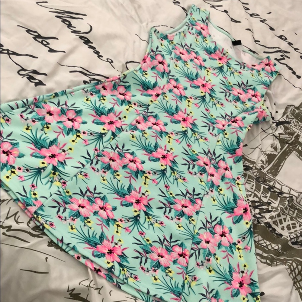 Hawaiian print skater dress